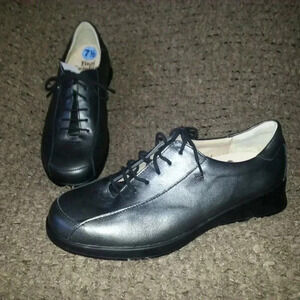 FINN COMFORT-Brisbane-Metallic Leather Oxfords-Lace-Up-Size 5UK-7.5US-NWOB